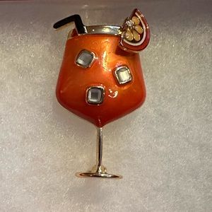 Talbots Orange Drink Brooch